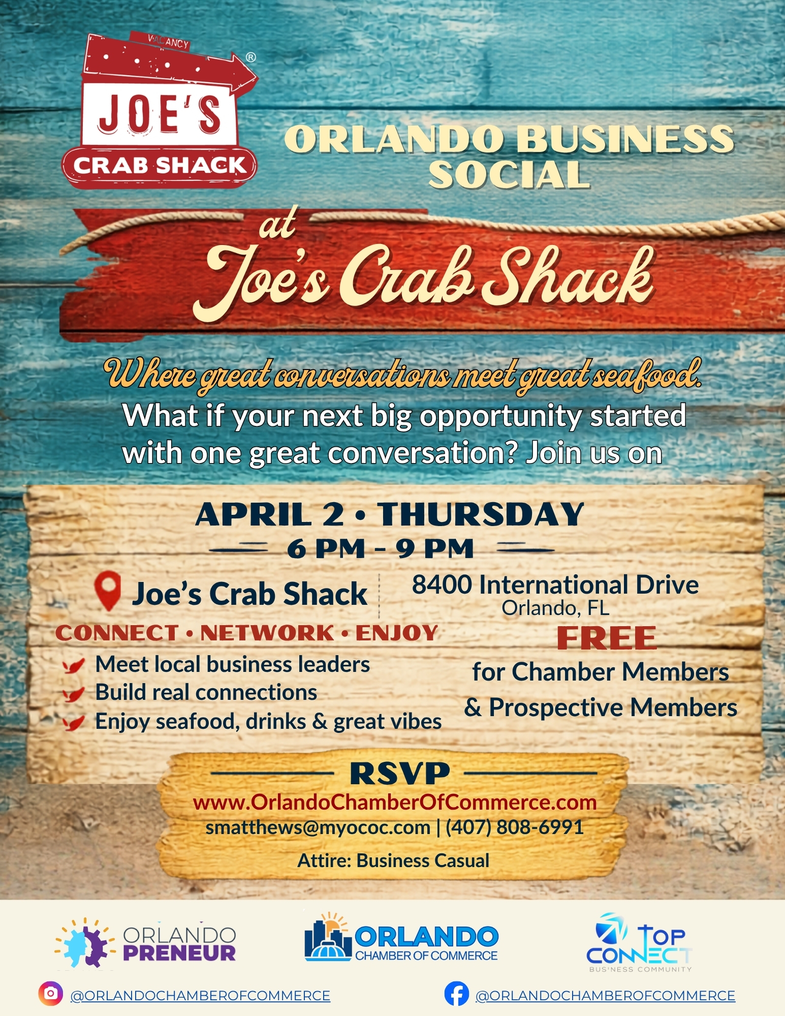 Orlando Business Social at Joe's Crab Shack image