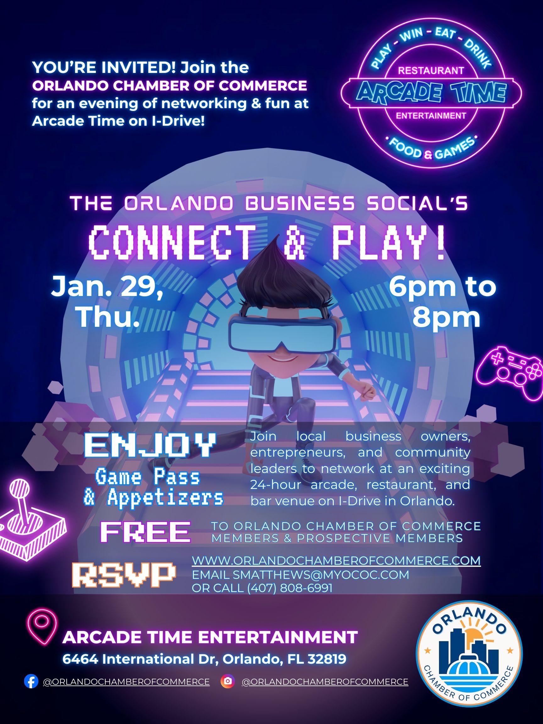 The Orlando Business Social at Arcade Time Entertainment image