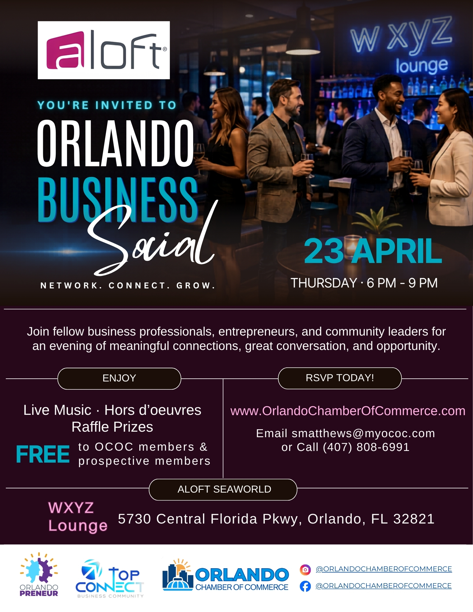Orlando Business Social at Aloft SeaWorld image