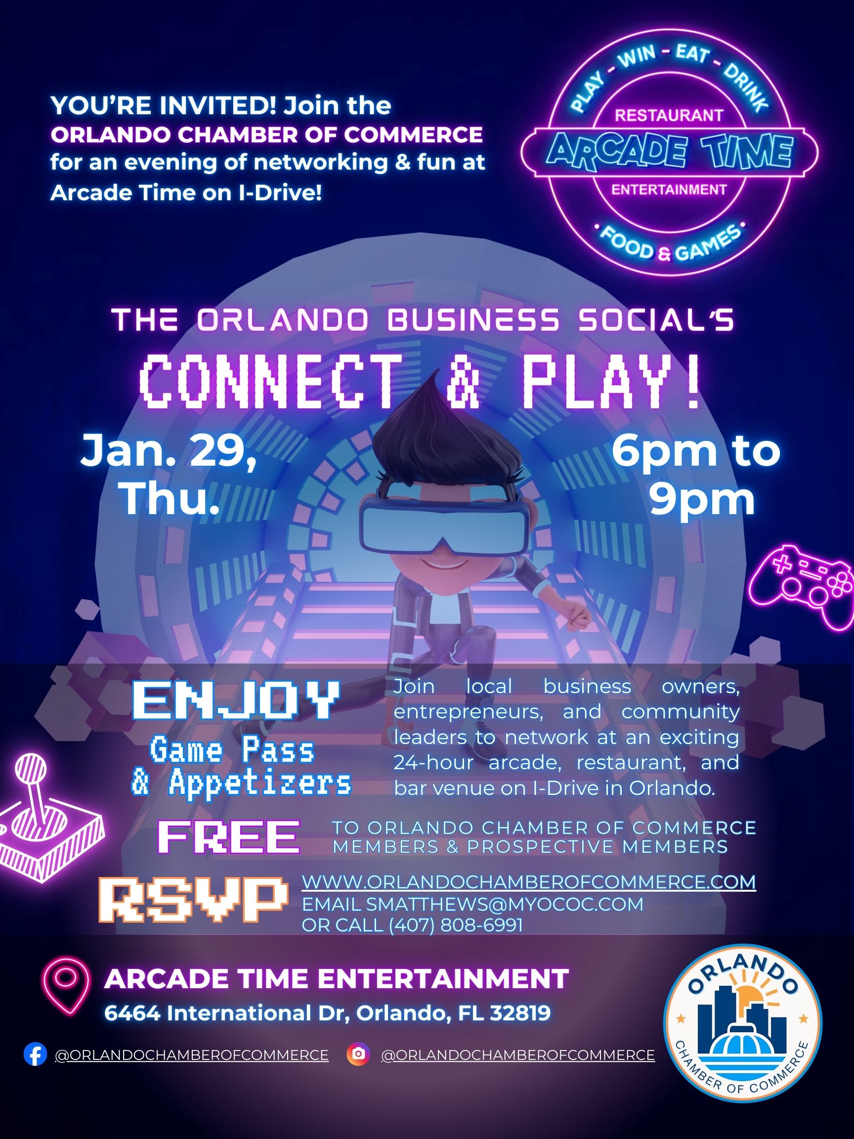 The Orlando Business Social at Arcade Time Entertainment image
